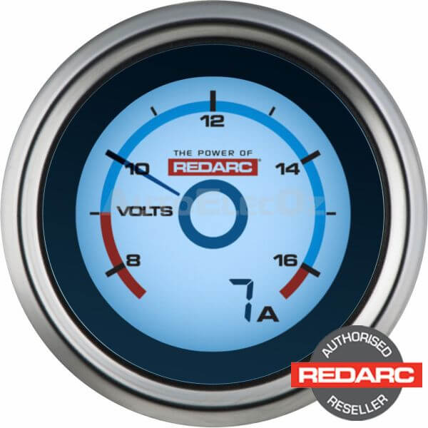 REDARC SINGLE VOLTAGE 52MM GAUGE WITH OPTIONAL CURRENT DISPLAY AutoElecOz