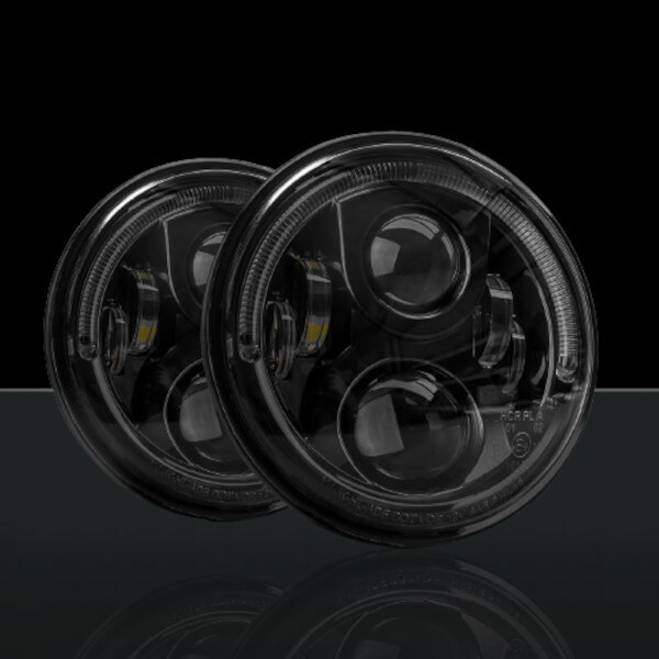STEDI 7 INCH CARBON BLACK LED HEADLIGHT PAIR AutoElecOz